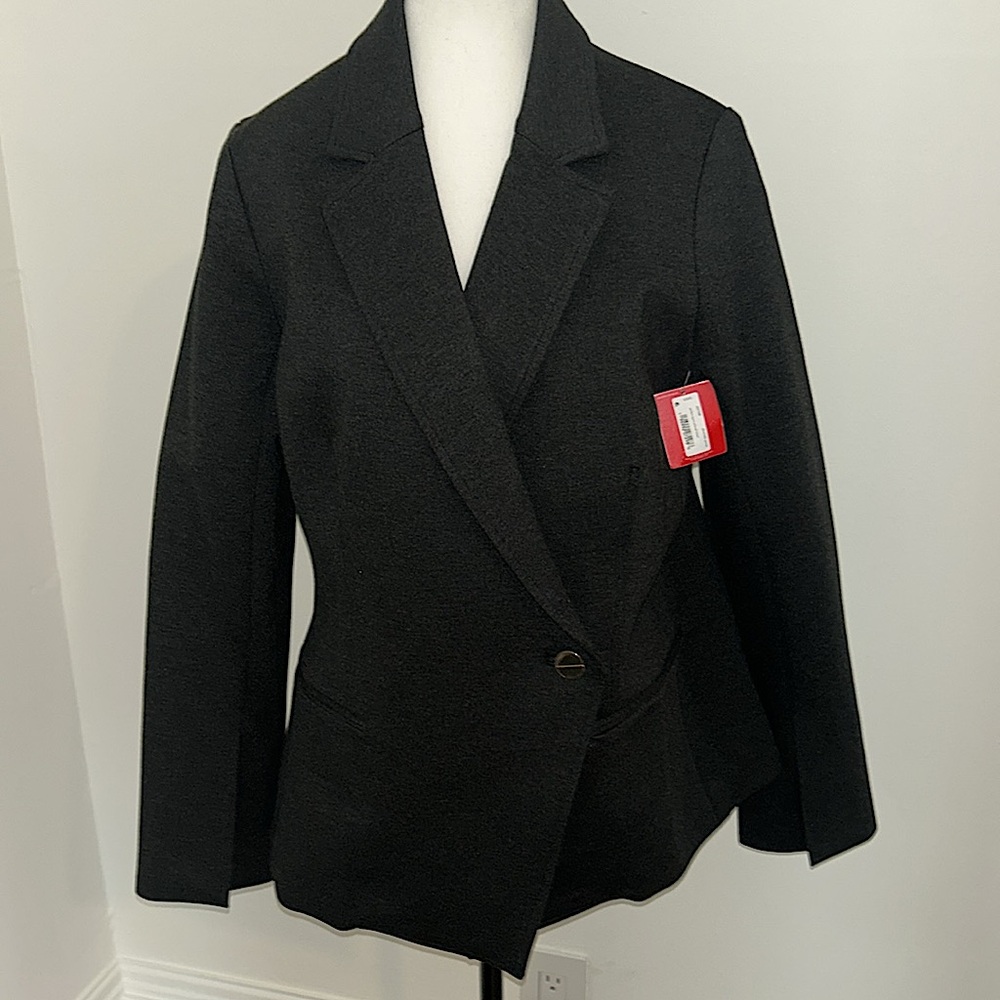 NWT Heather Gray Spanx Asymmetrical Ponte Blazer; Size L available - Picture 5 of 8